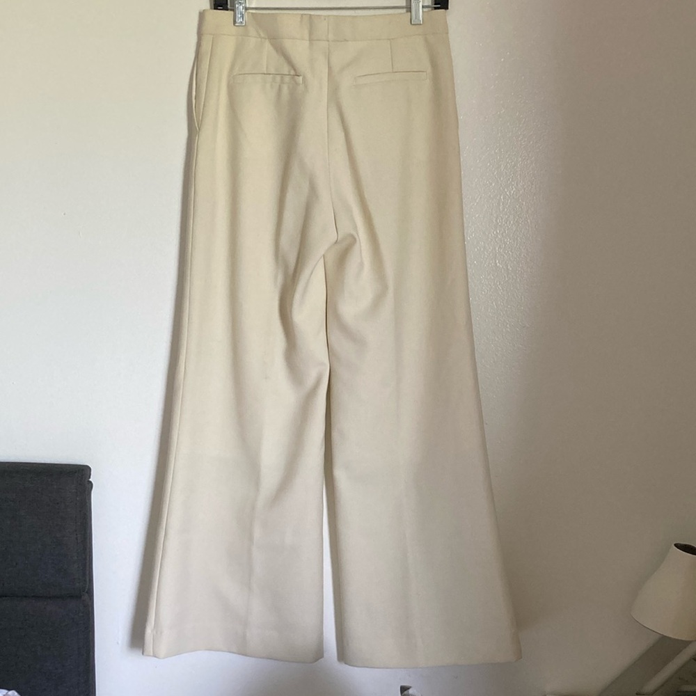 Sandro Wide Leg Pants in Light Beige/Cream - Picture 3 of 14